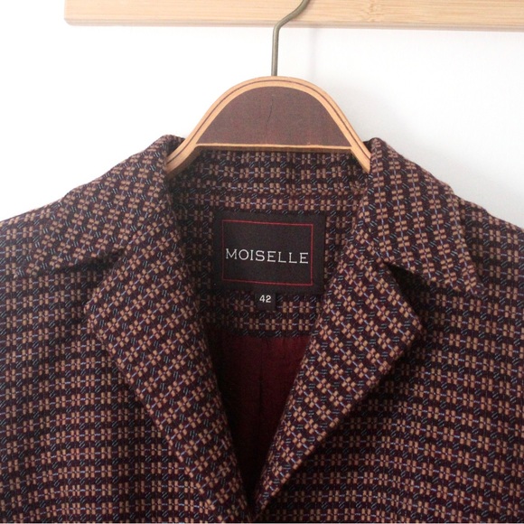 MOISELLE Lightweight Wool Blend Car Coat Fall Jacket Lined Small S Medium M - Picture 8 of 9